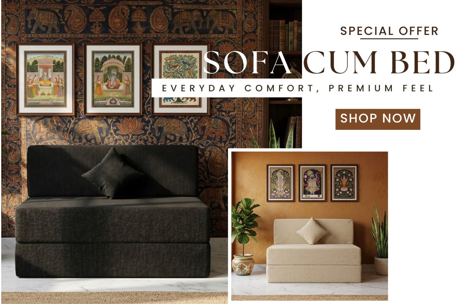 Furry Smile Sofa Cum Bed